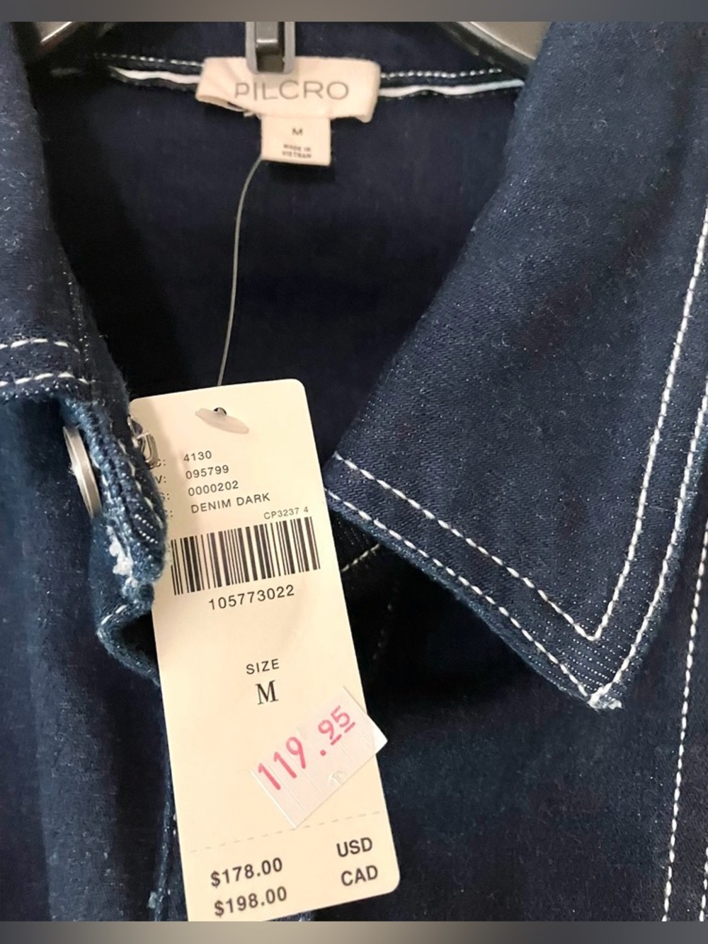 Anthropologie Pilcro Dark Denim Blue Long Sleeve Belted Mini Dress: Medium - Picture 4 of 4
